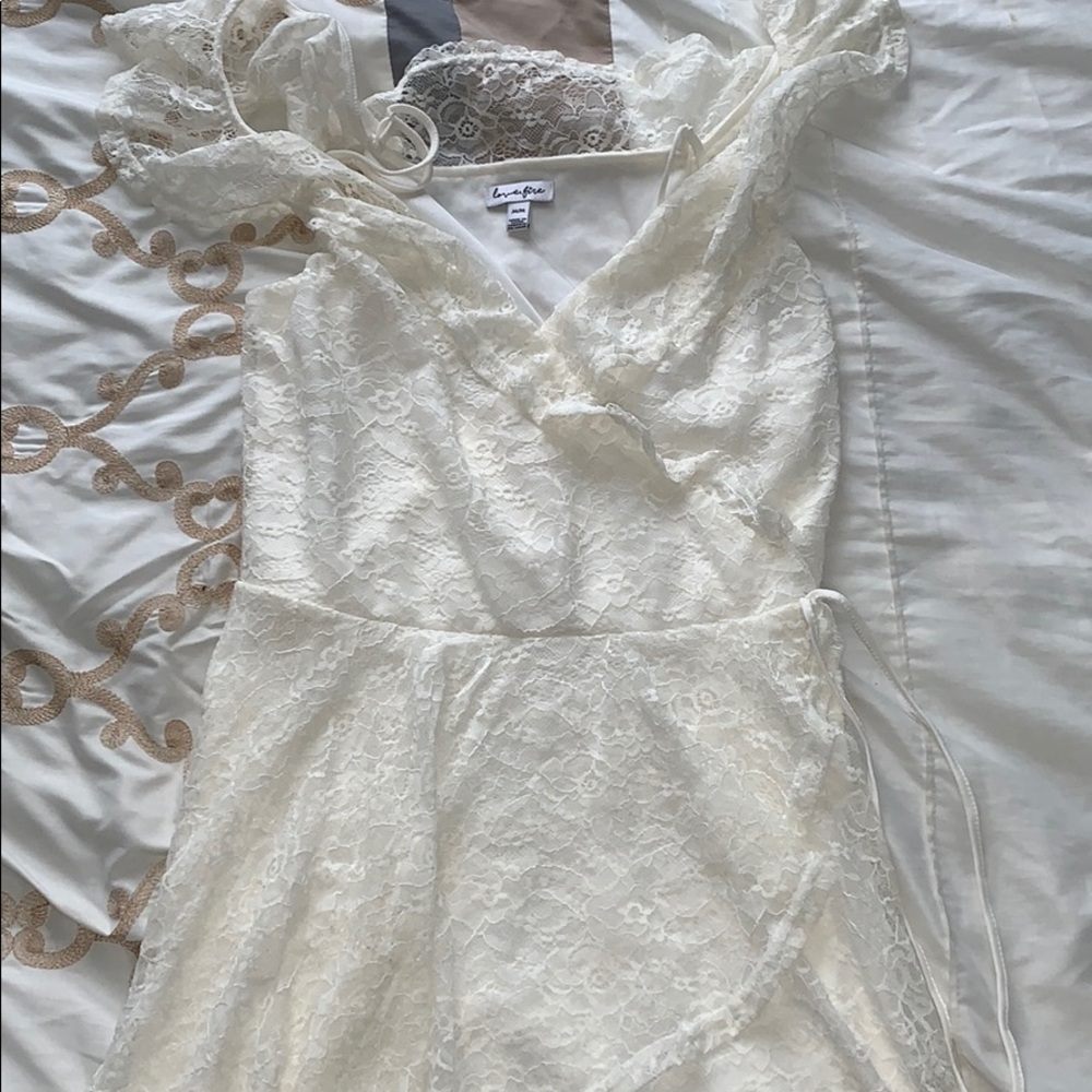 White lace mini dress